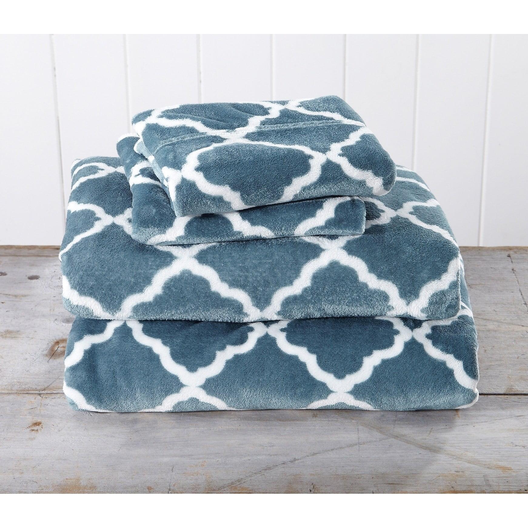 Printed Velvet Plush Fleece Sheet Set - Great Bay Home