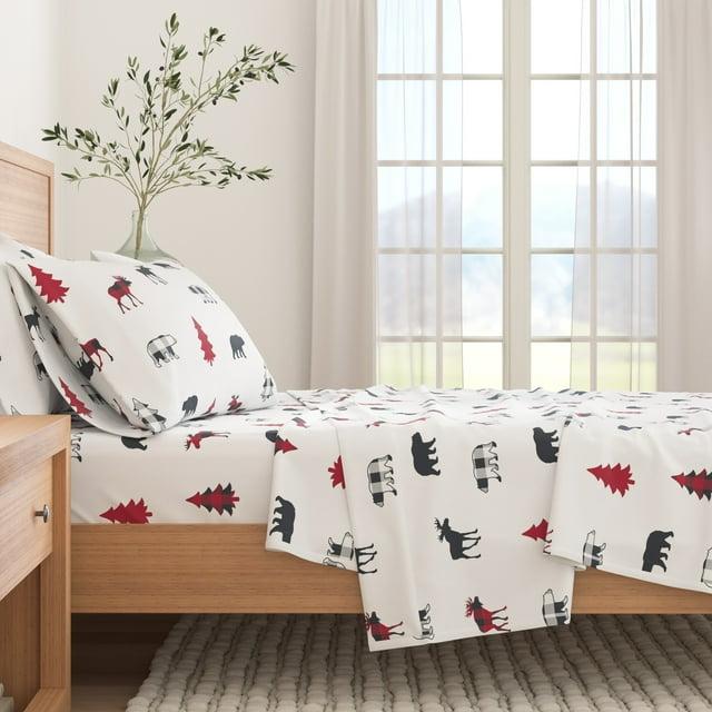 FreshFolds 100% Cotton Lodge Printed Flannel Sheet Set