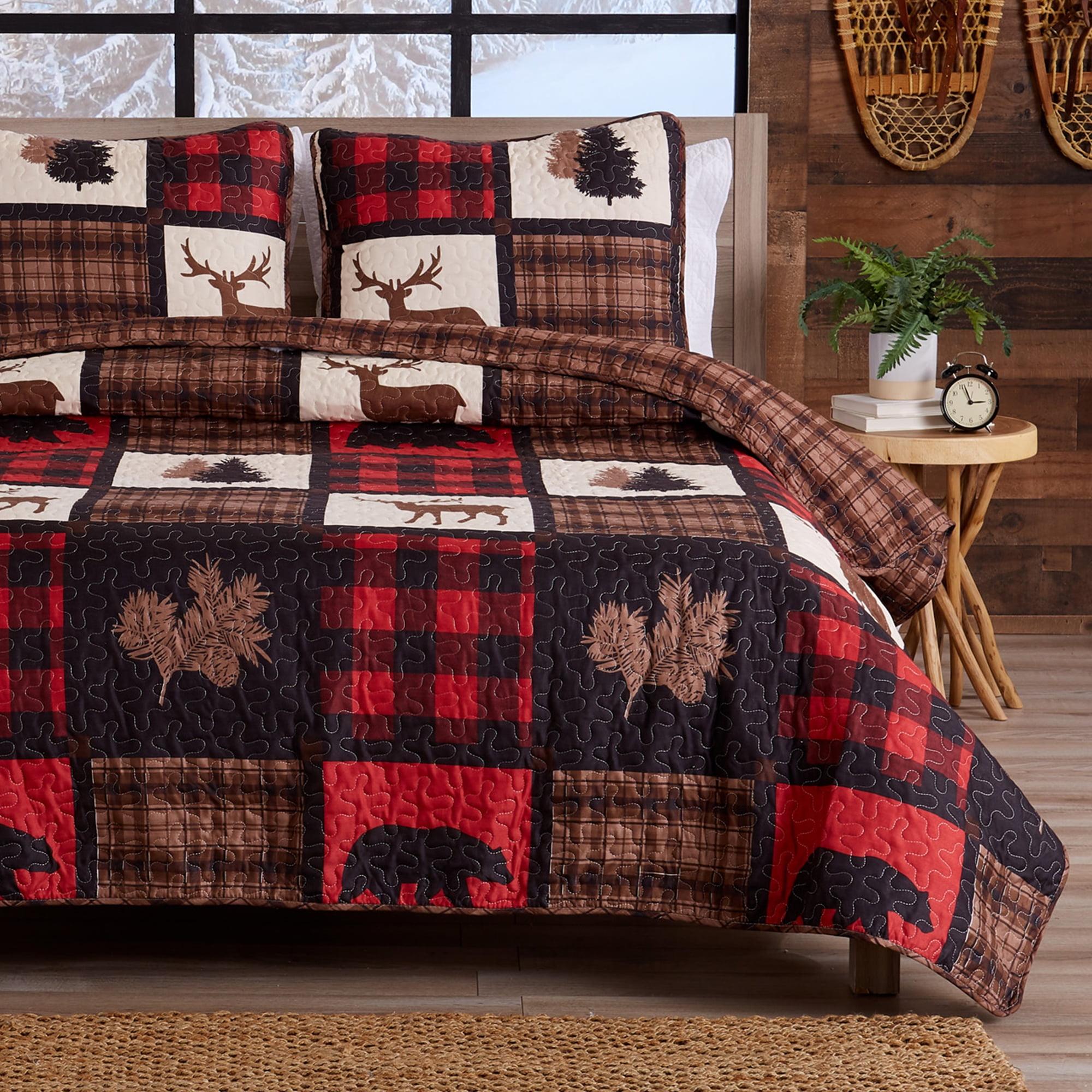 Lodge Patchwork Reversible Quilt Set with Shams