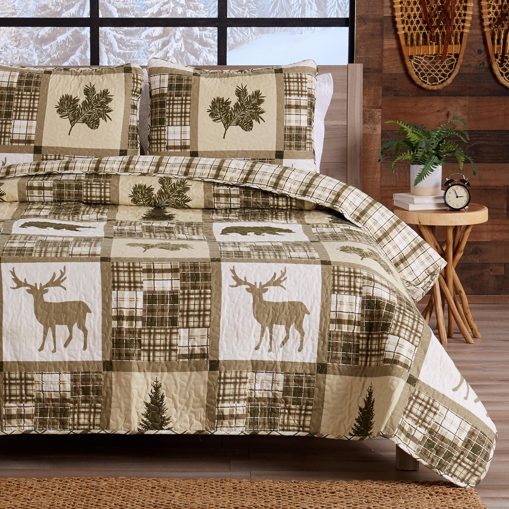 Great Bay Home Rustic Lodge All-Season Reversible Quilt Set With Shams  (Full / Queen, Stonehurst)