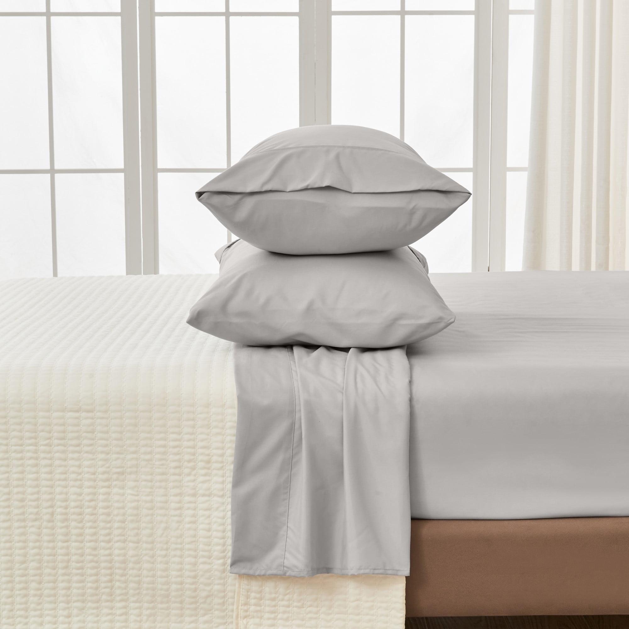 Ultra-Soft Gray Microfiber Queen Sheet Set, 4 Pieces