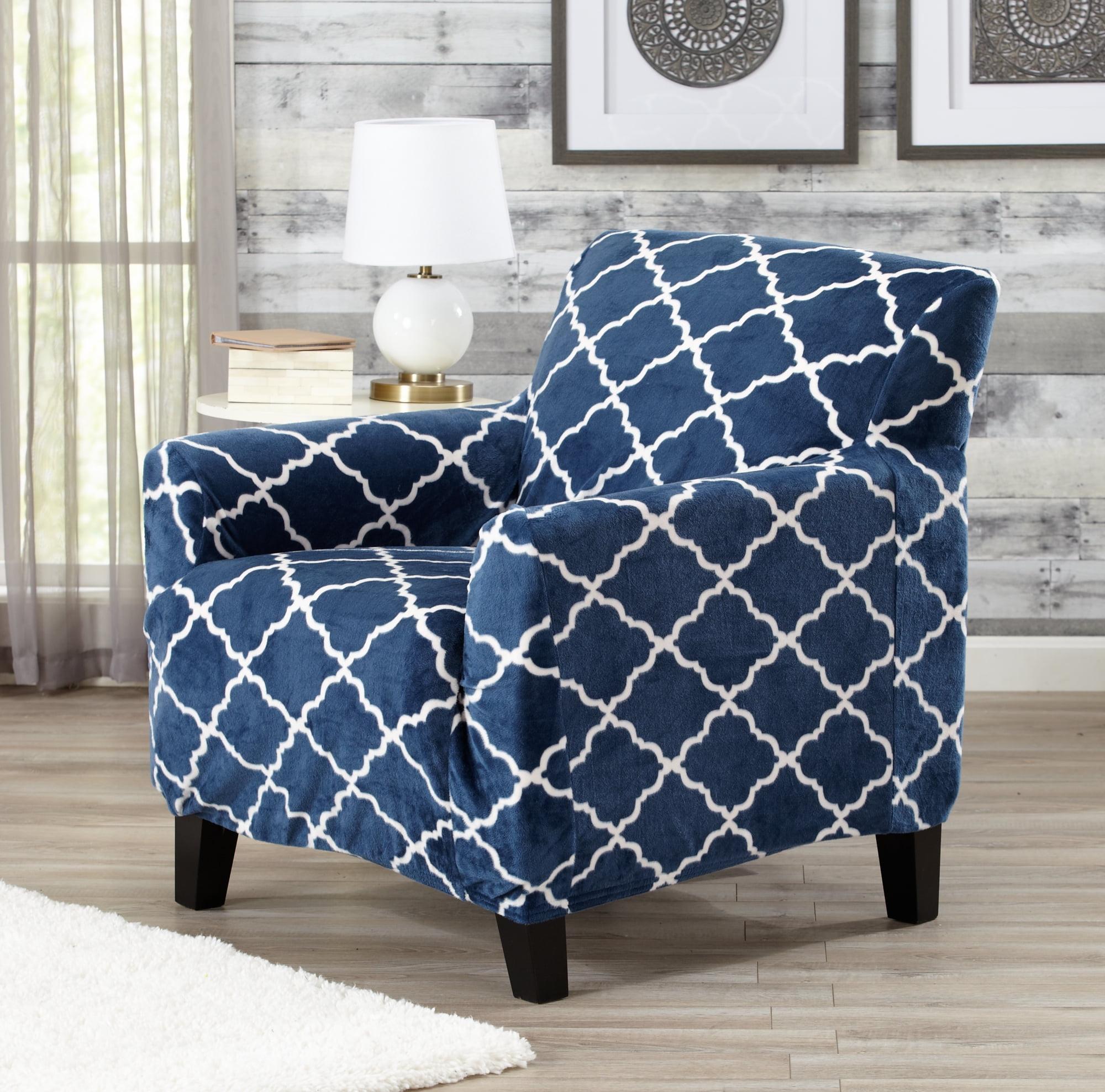 Great Bay Home Stretch Velvet-Plush Washable Chair Slipcover