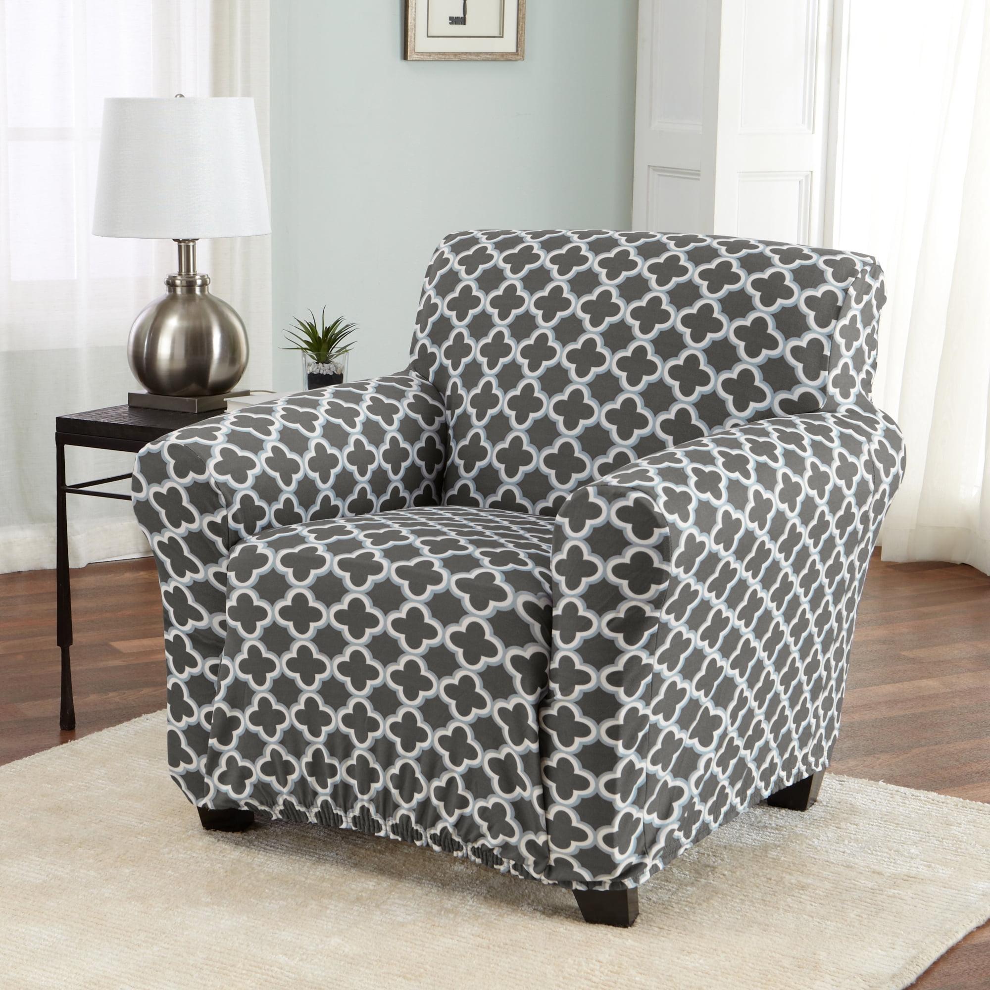 Fallon Charcoal Stretch Twill Chair Slipcover