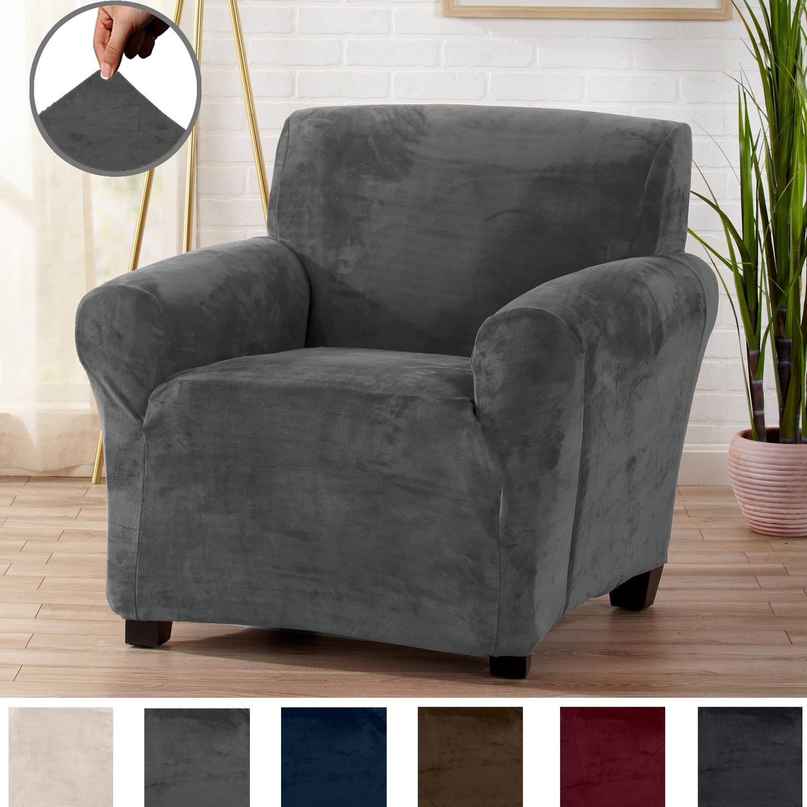 Velvet Plush Stretch Chair Slipcover