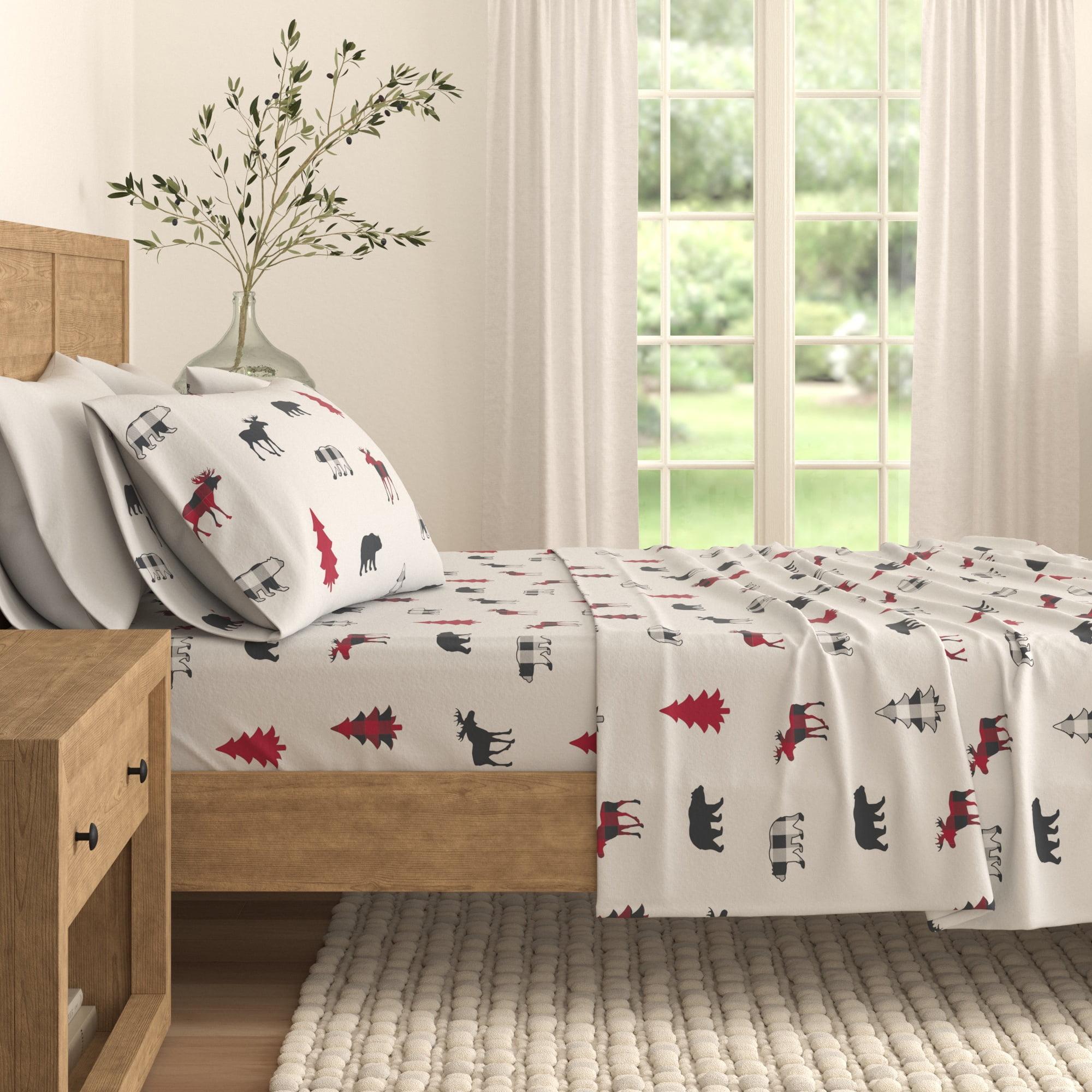 100% Cotton Lodge Printed Flannel Sheet Set