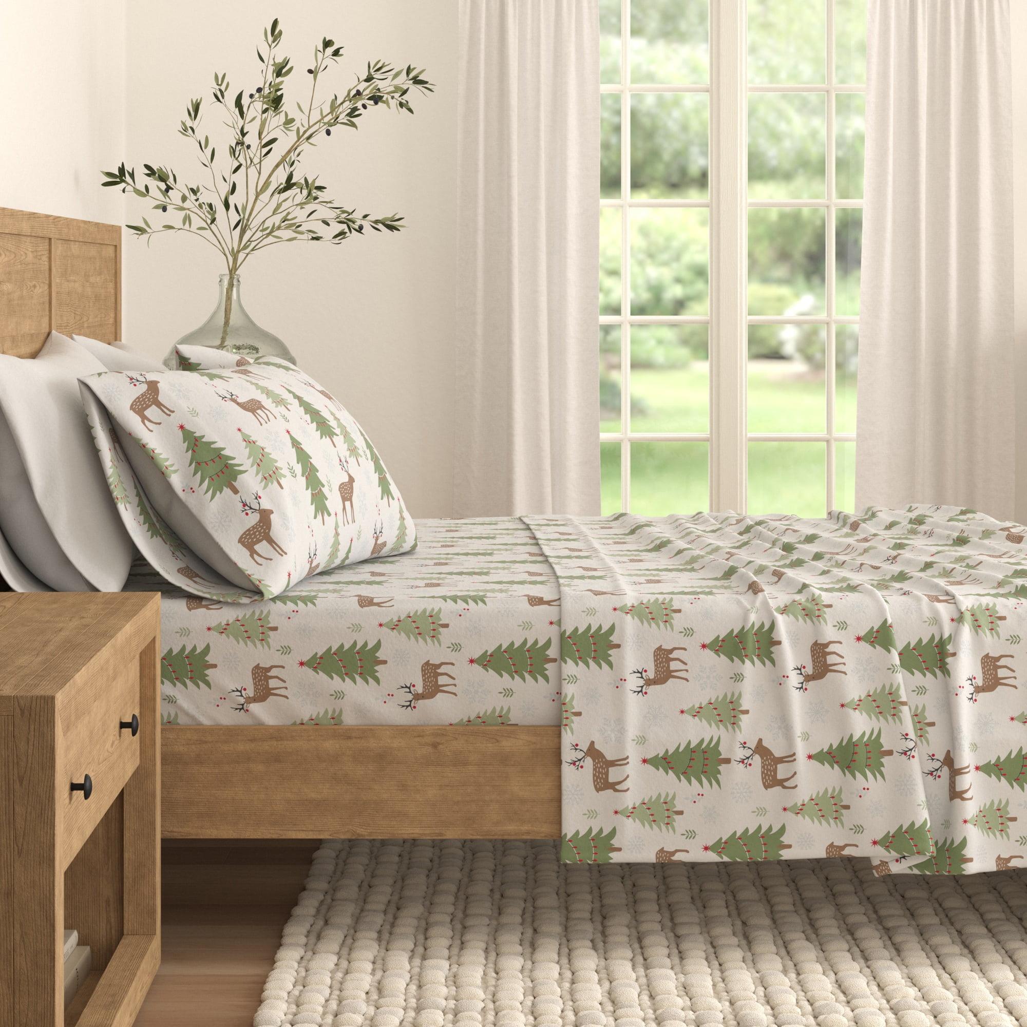 100% Cotton Lodge Printed Flannel Sheet Set