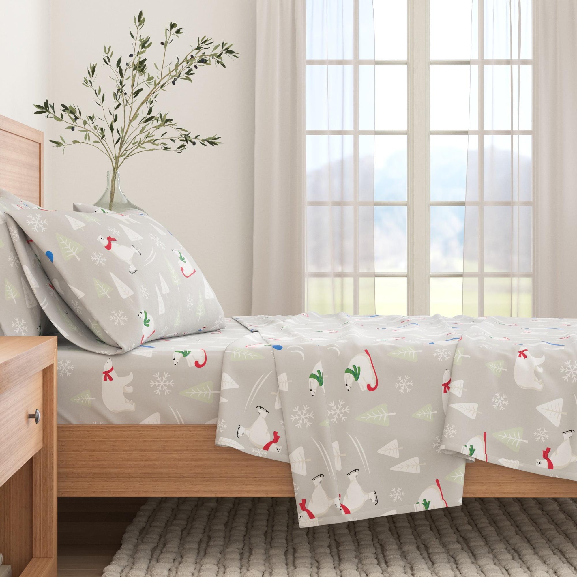 FreshFolds 100% Turkish Cotton Holiday Printed Flannel Sheet Set