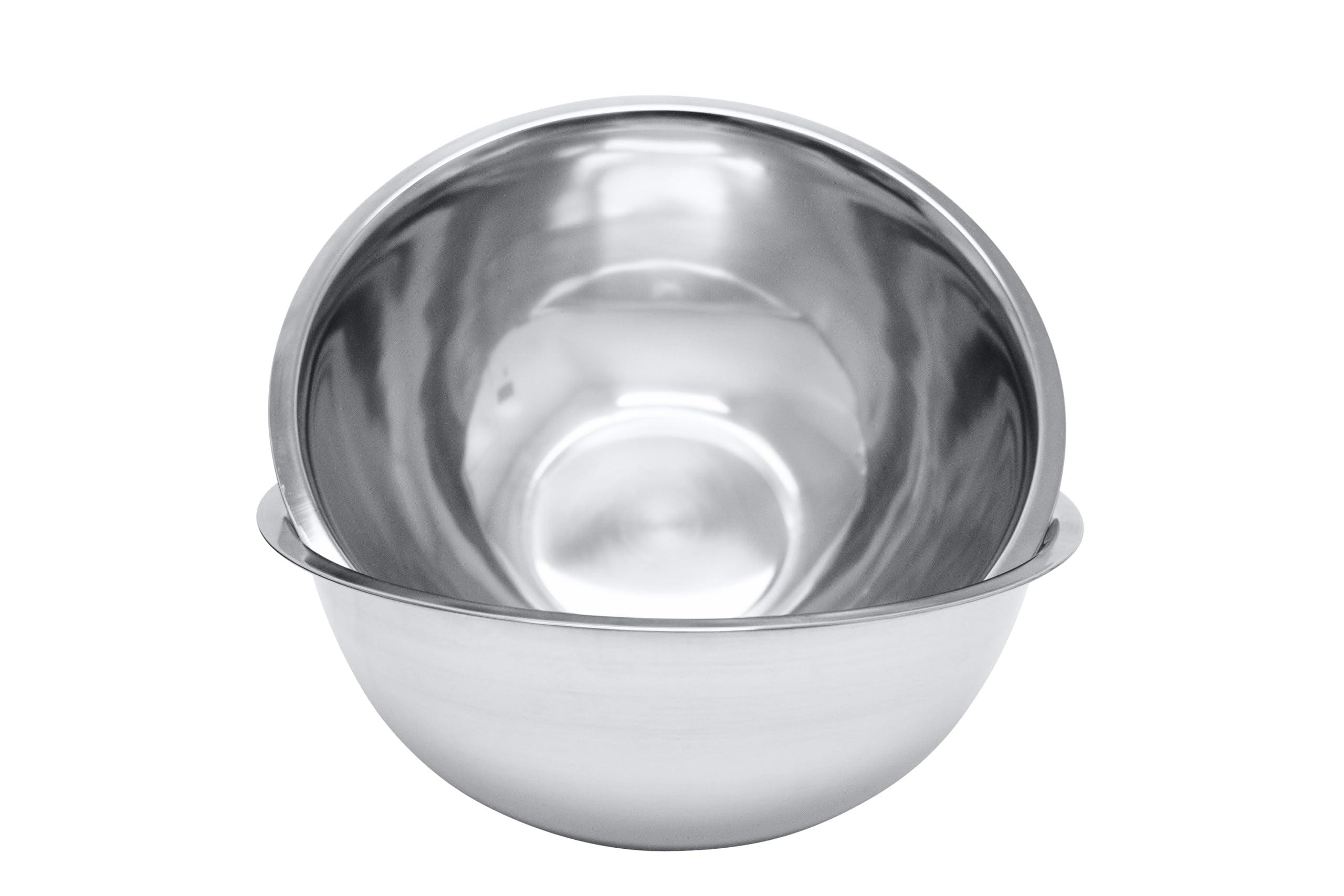 8 Quart Stainless Steel Mixing Bowls Set of 2 with Flat Base