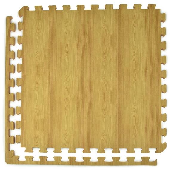 Greatmats Wood Grain Interlocking Wood Look Reversible Foam Tiles 1/2 Inch x 2x2 Ft. Light Wood/Tan 15 Pack