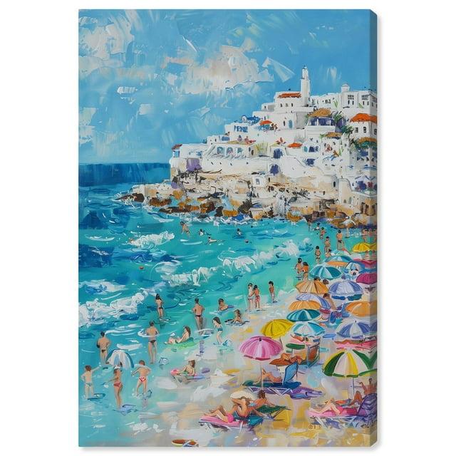 Art Remedy Greek Vacation Canvas Modern Beach Wall Art by Art Remedy