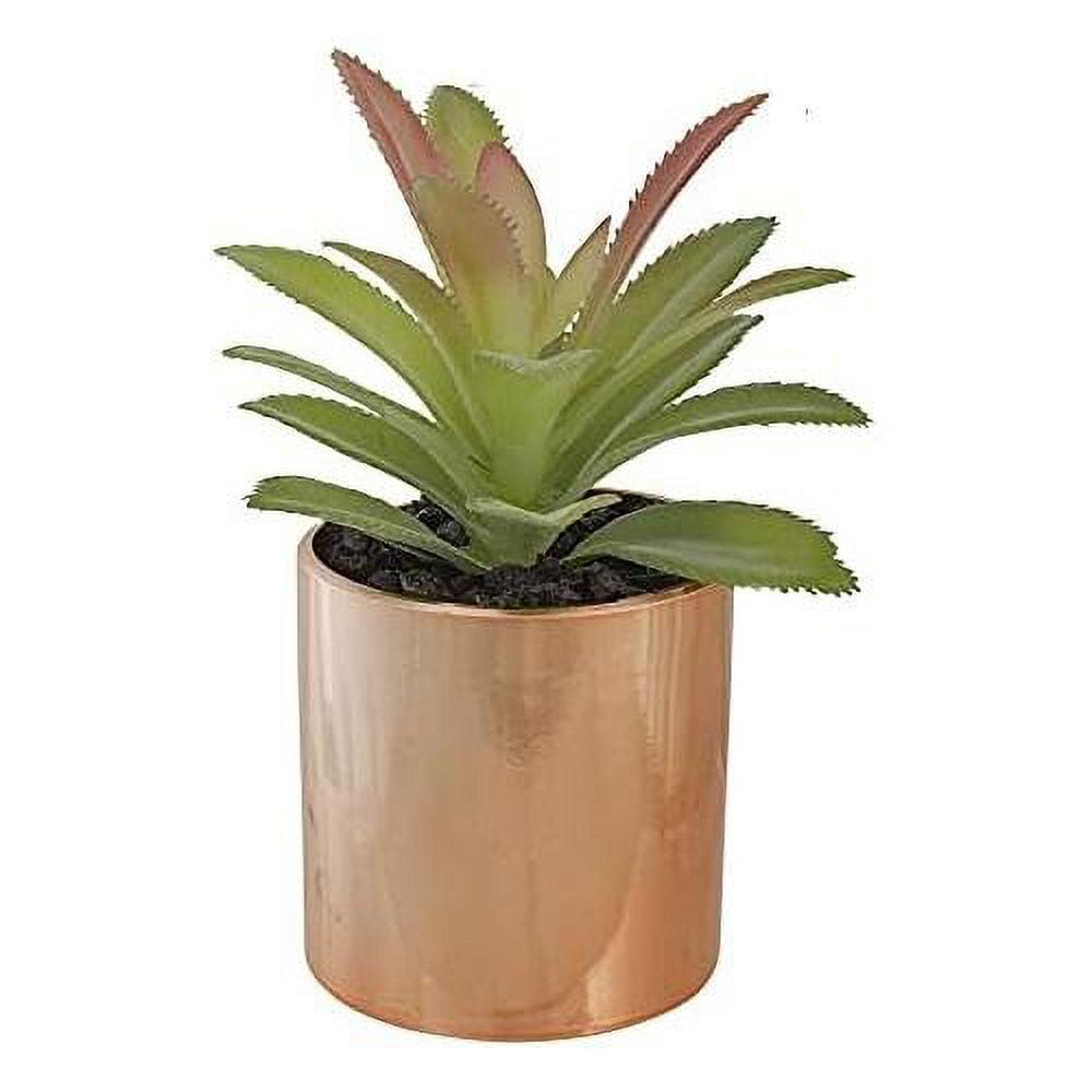 Rose Gold Potted Artificial Aloe Plant, 5" Height