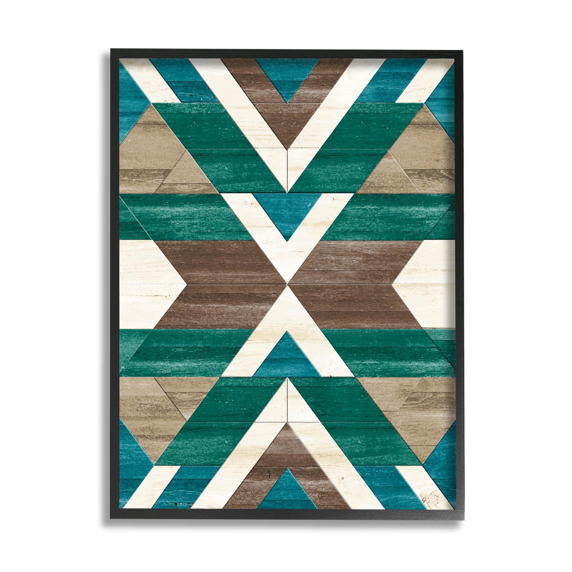 " Green Aztec Geometric Pattern " by Erica Billups