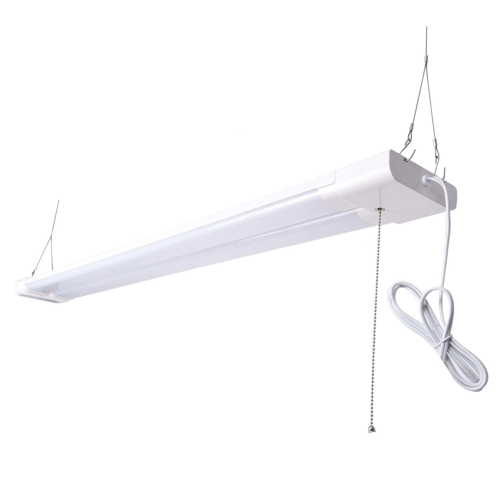 Green Watt 4-FT 100W LED Shop Light, Adjustable Light Panels, White Metal Construction