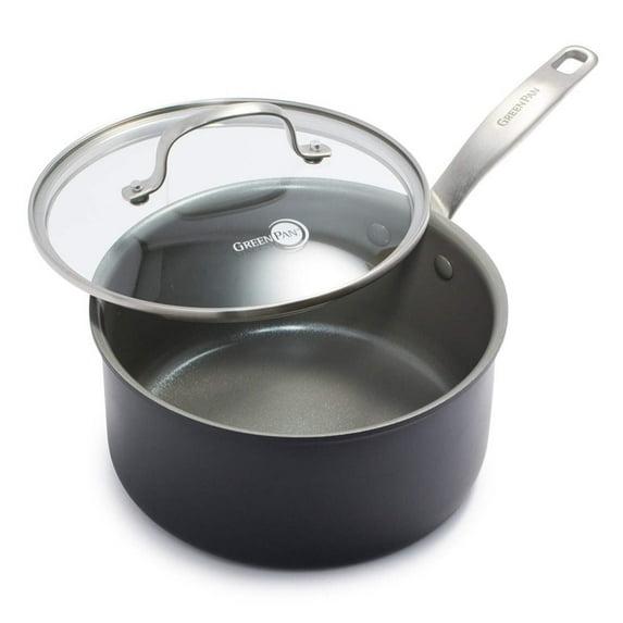GreenPan GreenPan Chatham Healthy Ceramic Non-stick Covered Saucepan, 3 Quart, Gray