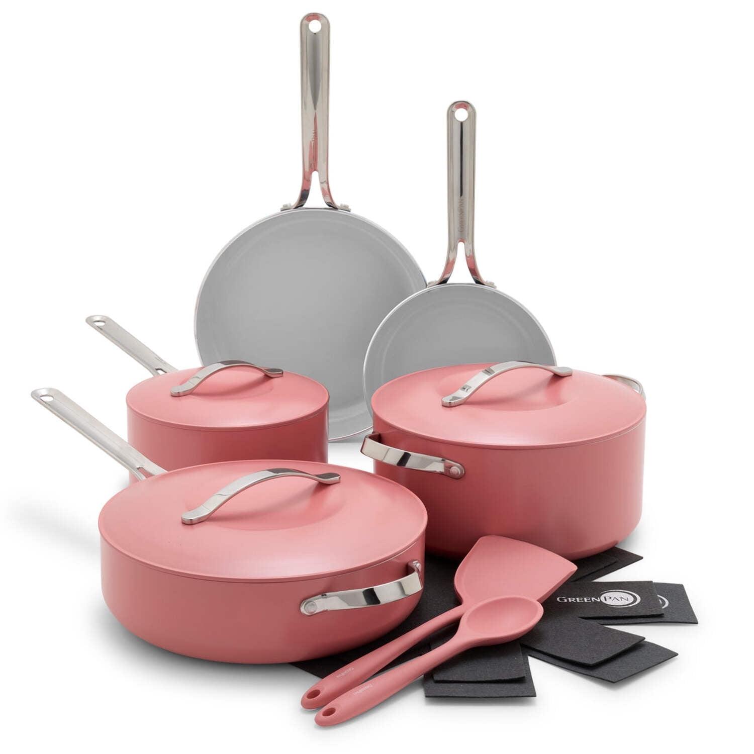 Coral 10-Piece Nonstick Aluminum Cookware Set with Stainless Steel Handles