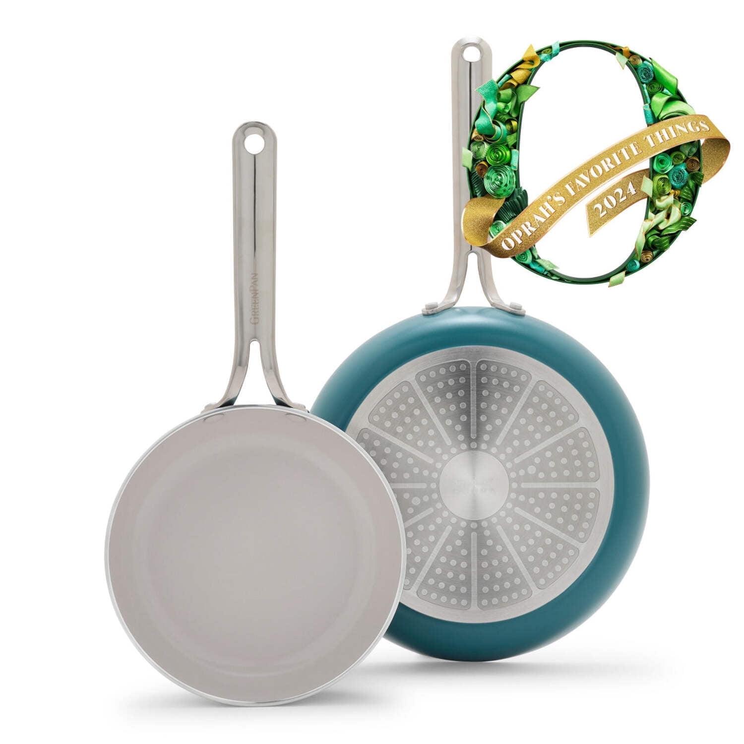 GreenPan GreenPan Nova 8in and 10in 2 Piece Frying Pan Skillet Set, Healthy Ceramic Nonstick, PFAS-Free, Induction Suitable, Dishwasher and Oven Safe