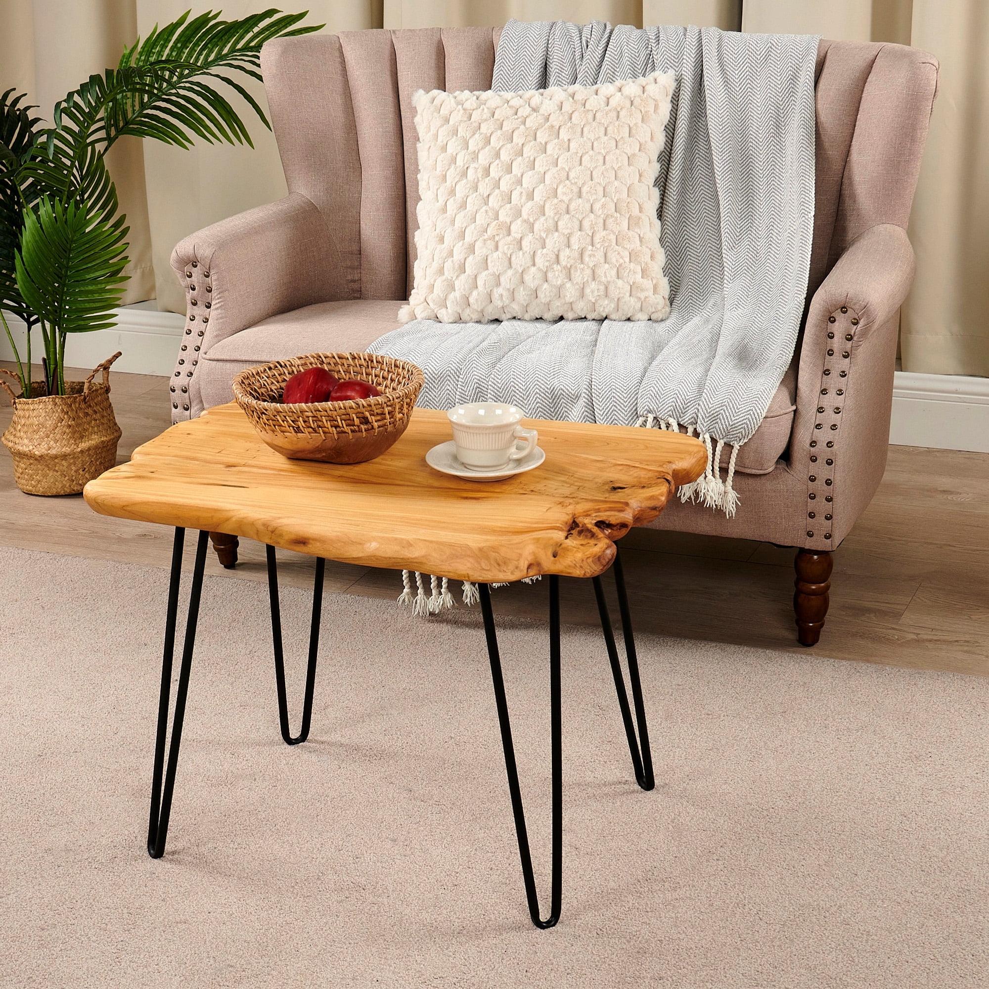 Antique Cedar Roots Rectangular Coffee Table with Hairpin Legs