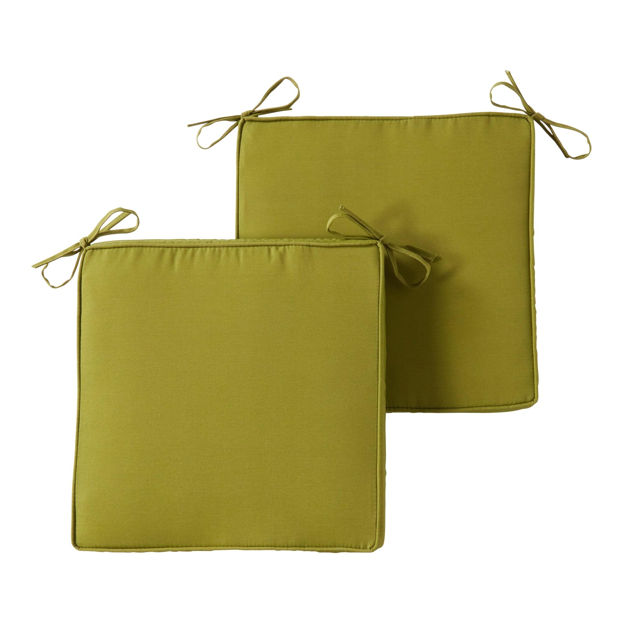 Kiwi Green 18" Square Outdoor Chair Pad Set with UV-Resistant Fabric