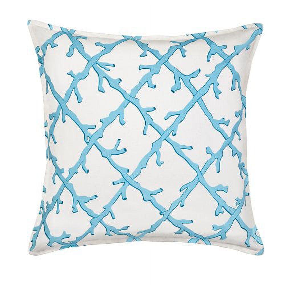 Kensington Garden 20"x20" Oversize Lattice Cotton Canvas Square Throw Pillow