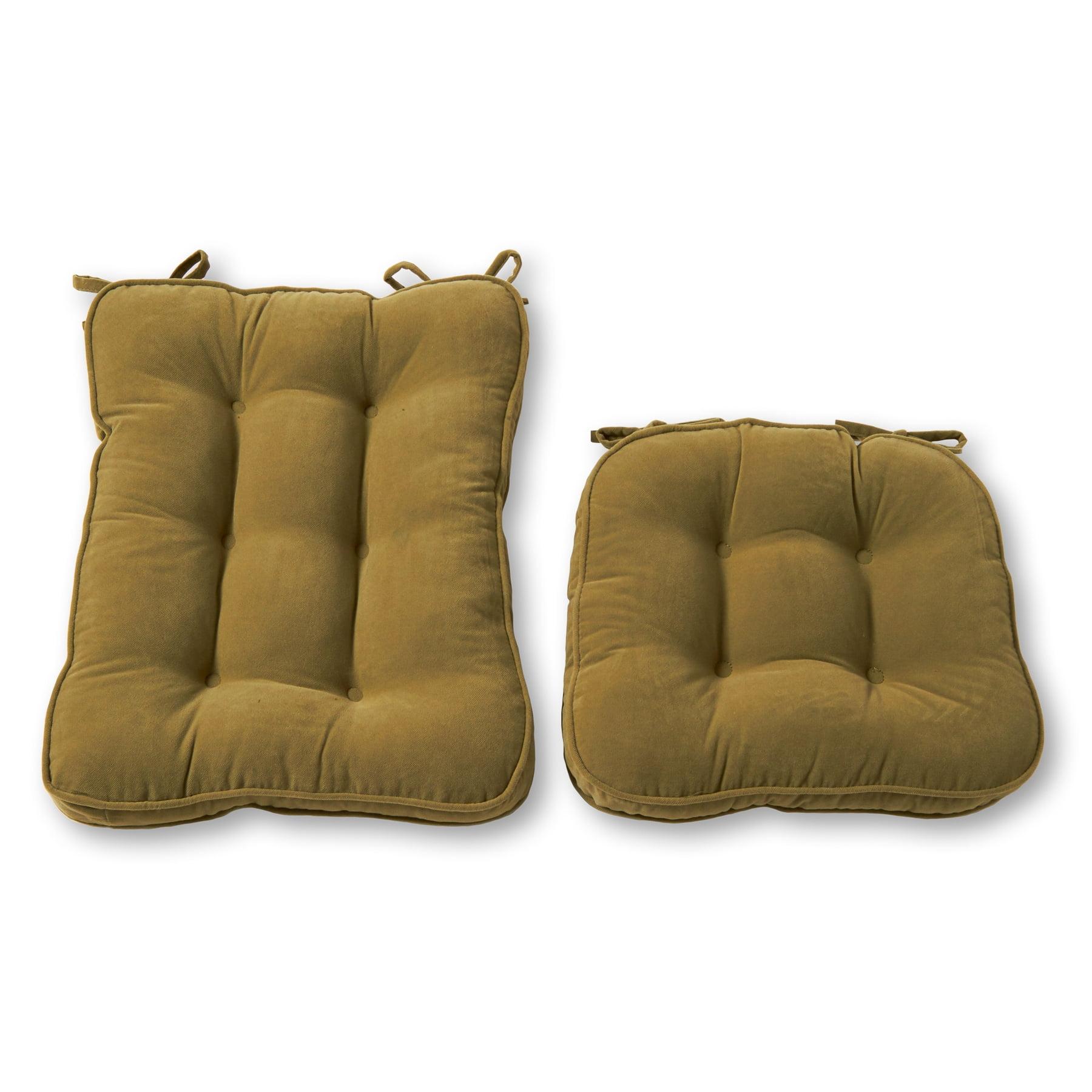 Hyatt Moss Plush Microfiber Indoor Rocking Chair Cushion Set