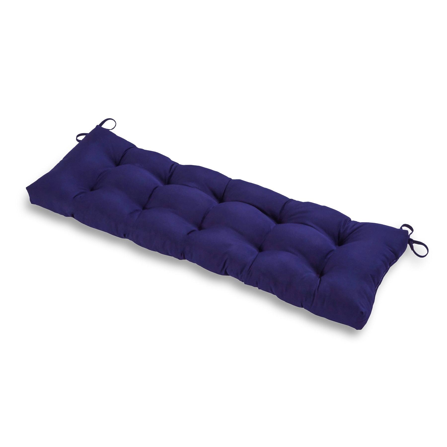 Navy Blue Polyester Outdoor Tufted Bench Cushion