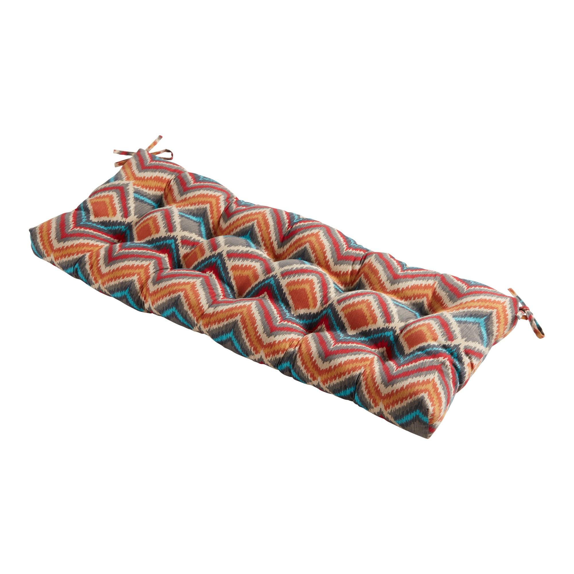 Surreal Chevron 51'' UV-Resistant Outdoor Tufted Bench Cushion