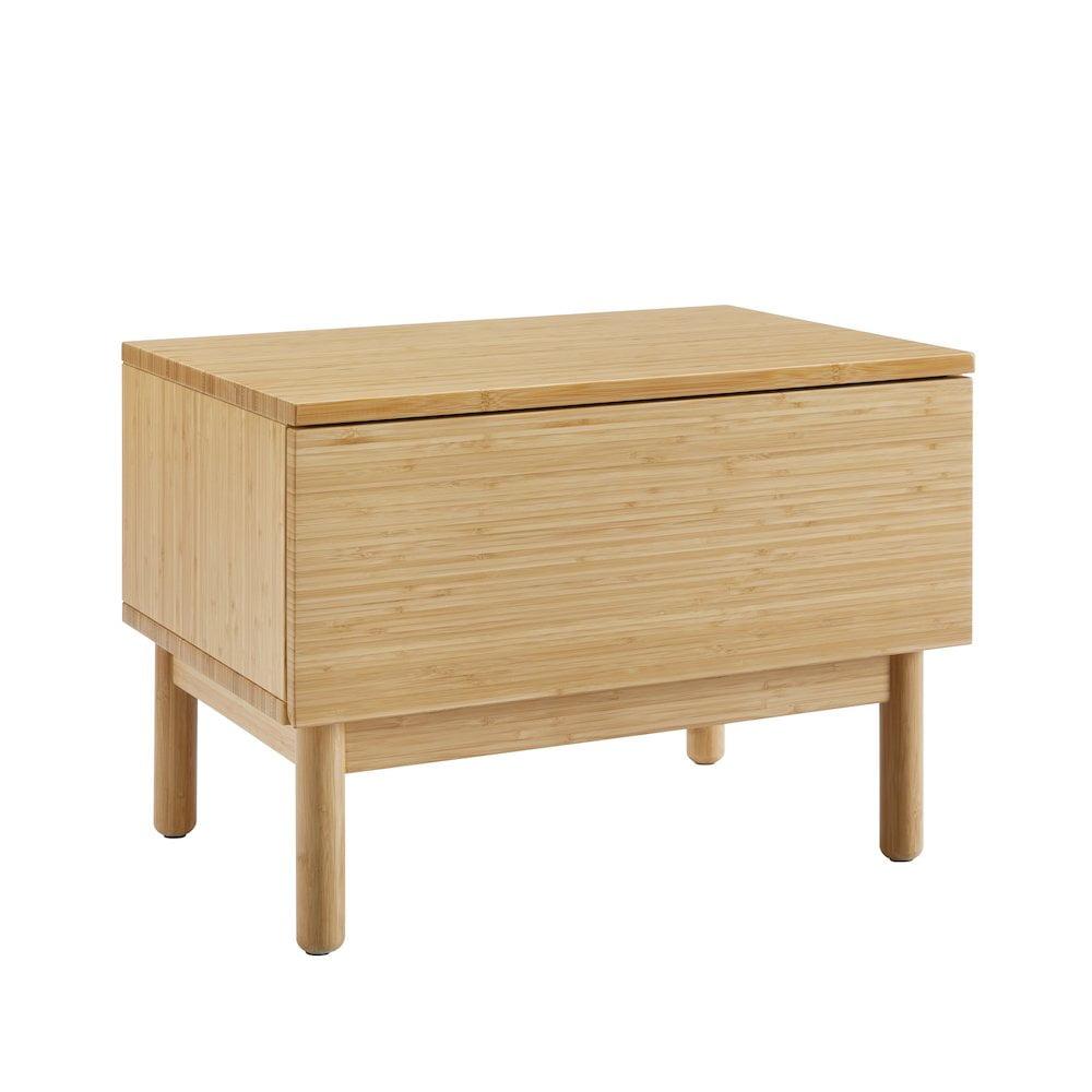 Monterey Wheat Solid Bamboo Mid-Century Nightstand with Soft Close Drawer