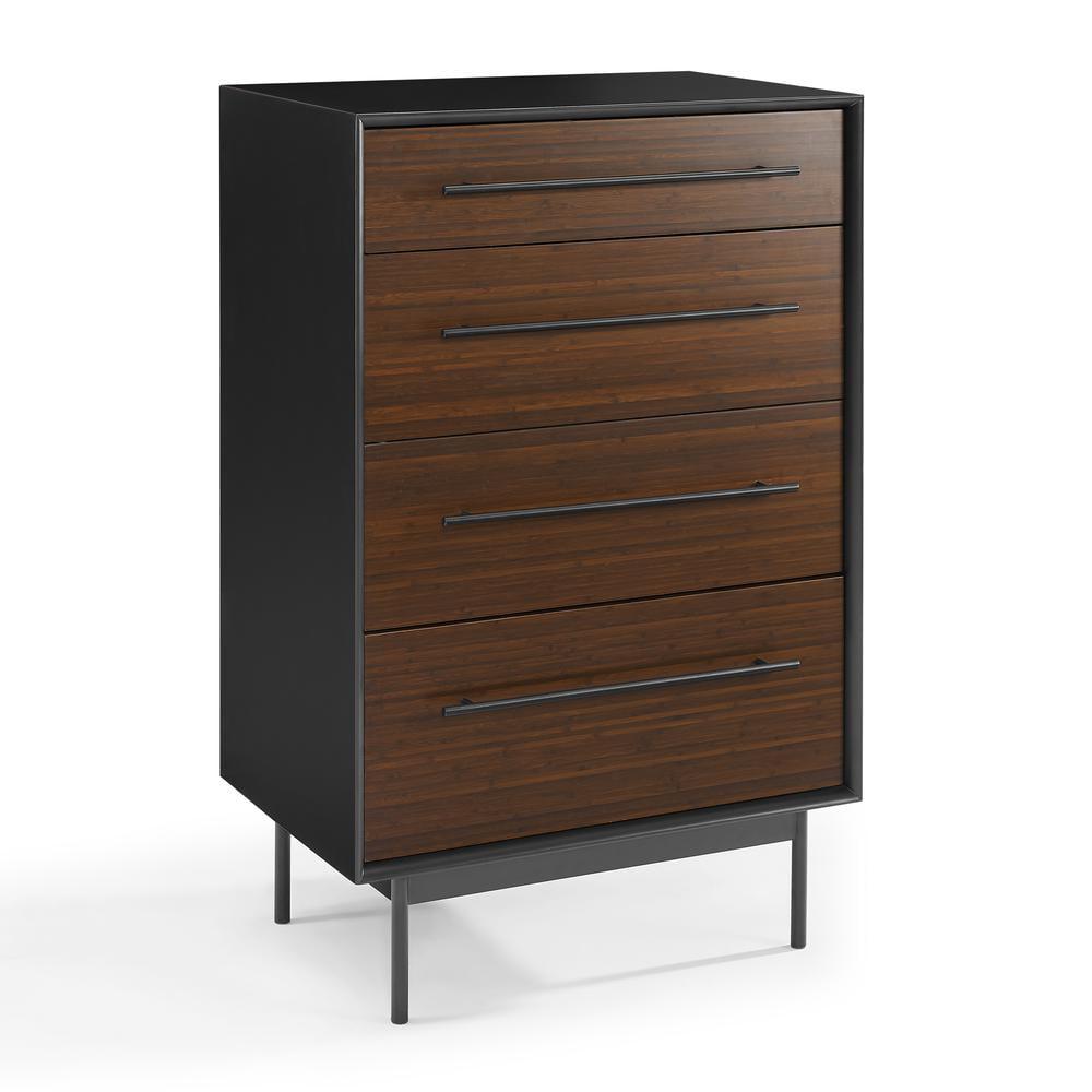 Park Avenue Ruby and Black 44" High Bamboo Chest with Soft Close Drawers