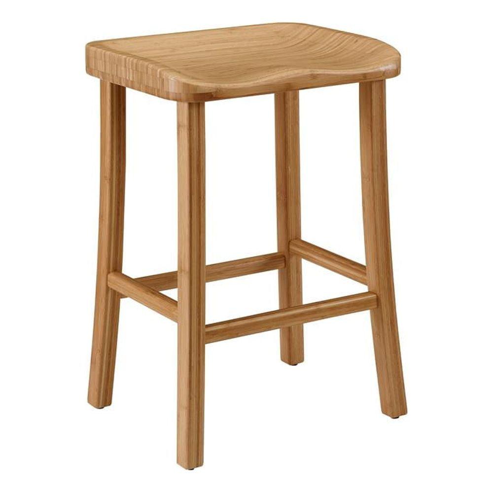 Caramelized Bamboo Saddle Style Counter Stool