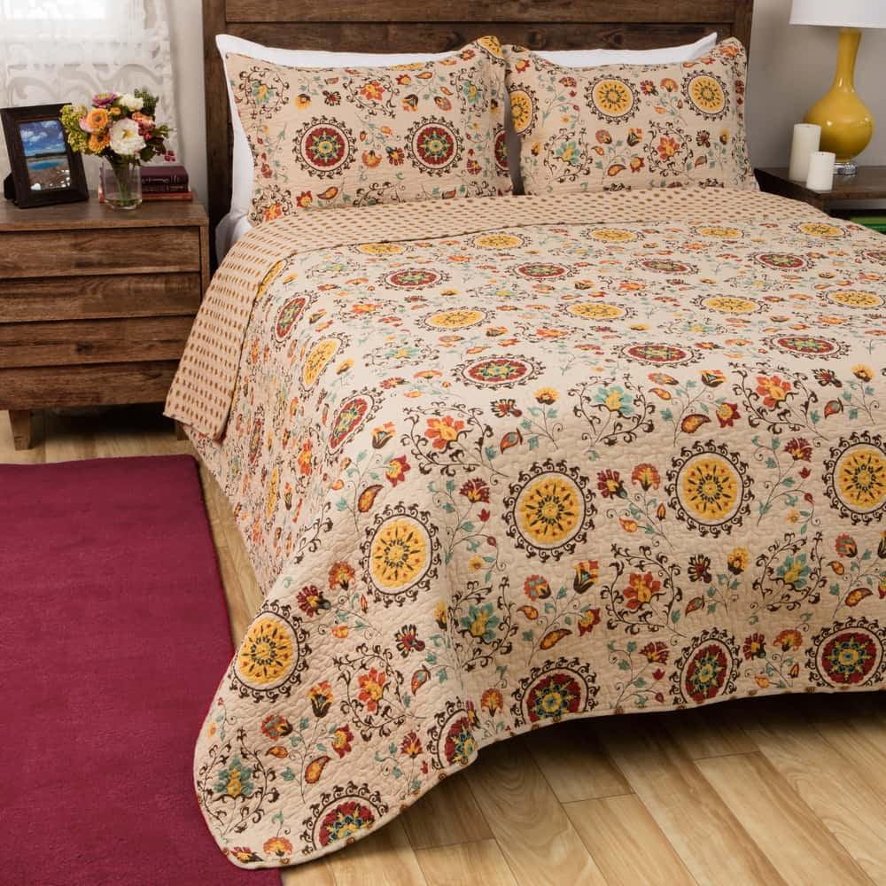 Andorra Medallion Cotton Reversible Quilt Set