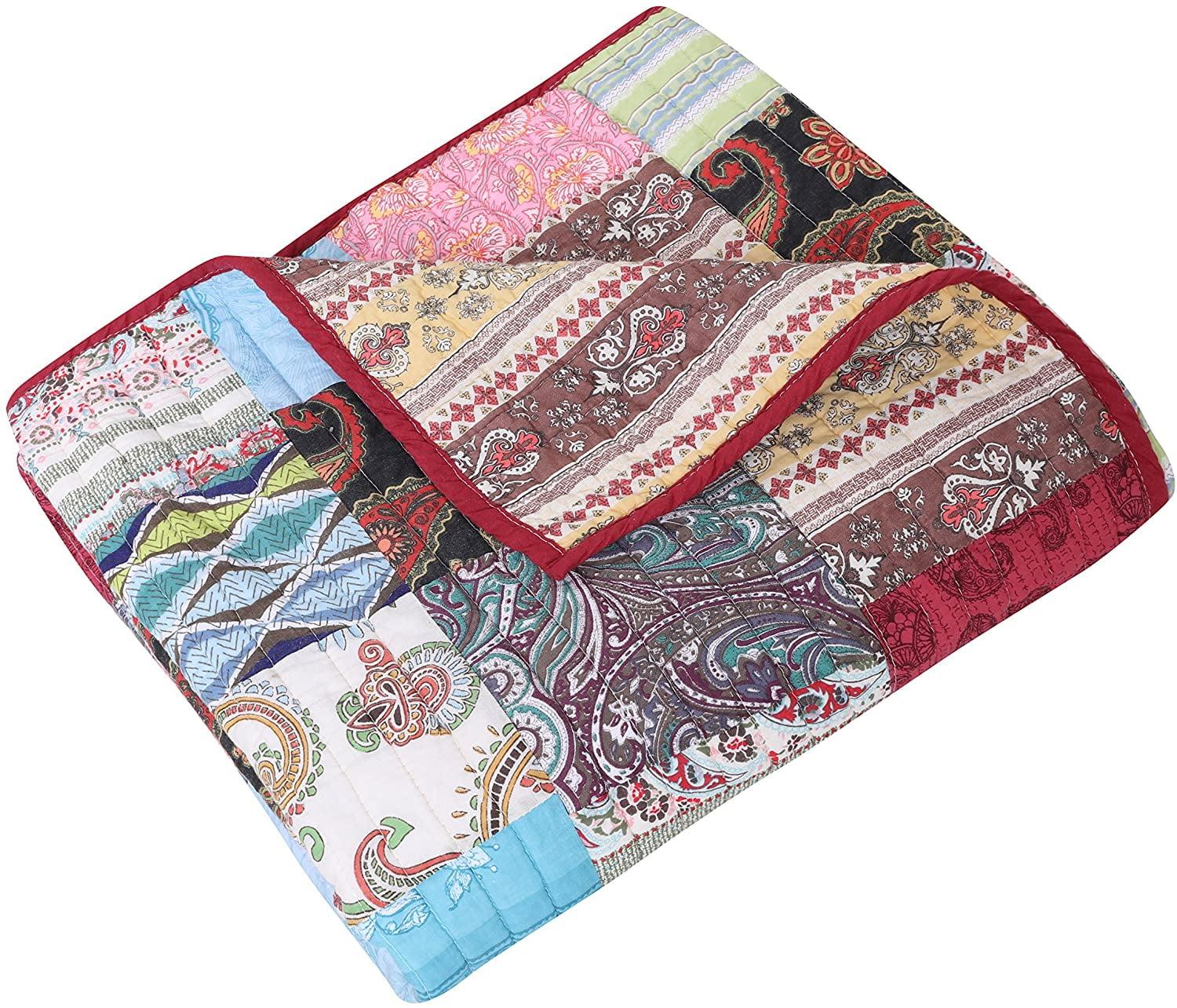 Bohemian Dream 100% Cotton Patchwork Throw