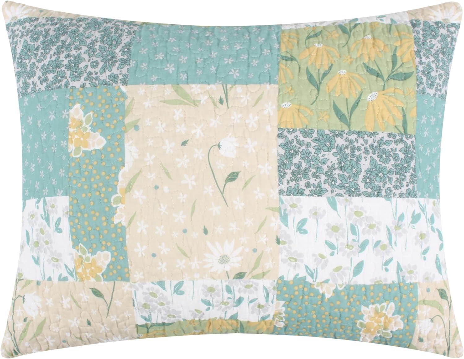 Evangeline Floral Patchwork Cotton Standard Pillow Sham