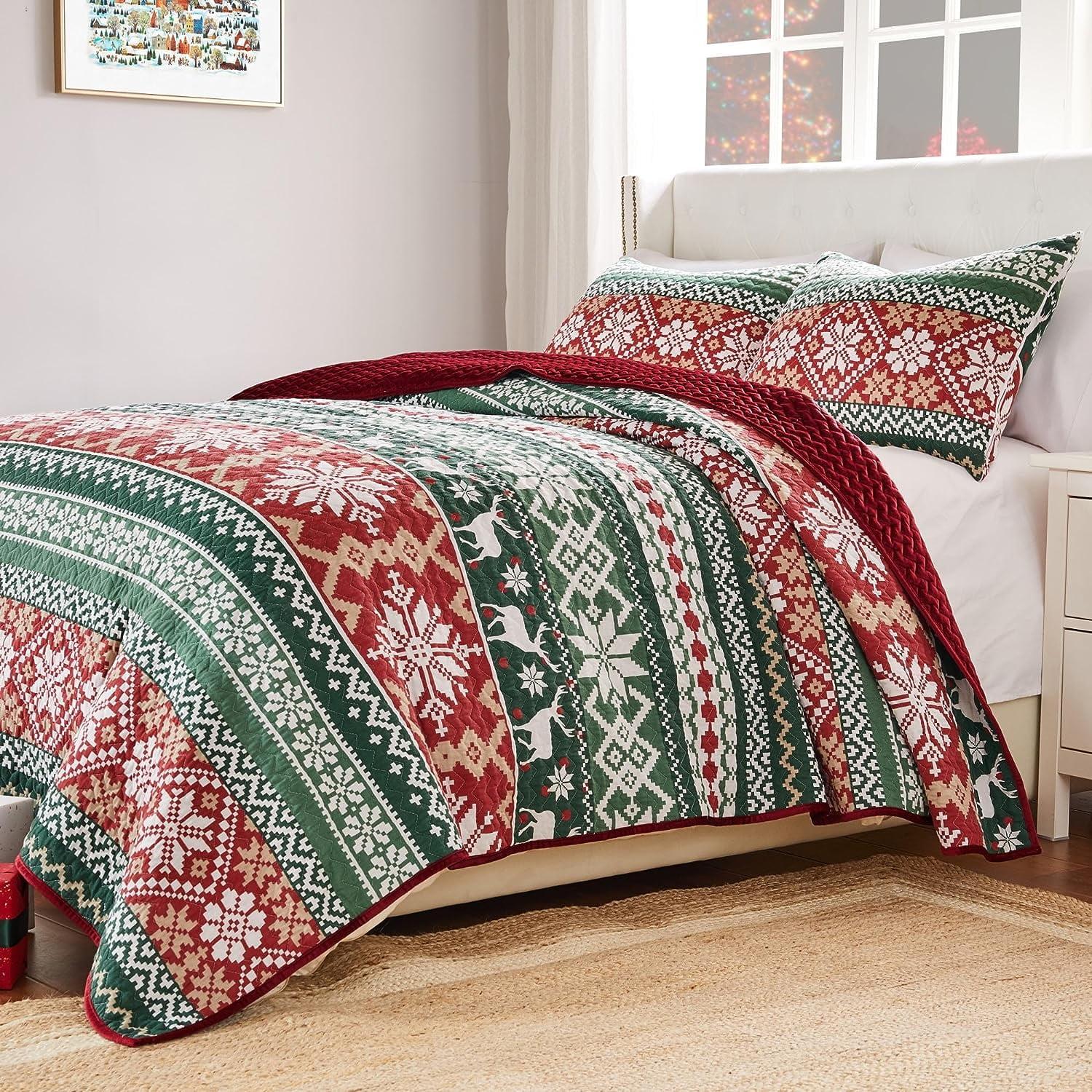 Fair Isle Holiday Quilt Set