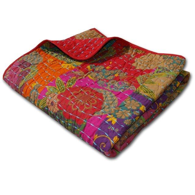 Jewel Patchwork Print Throw Blanket