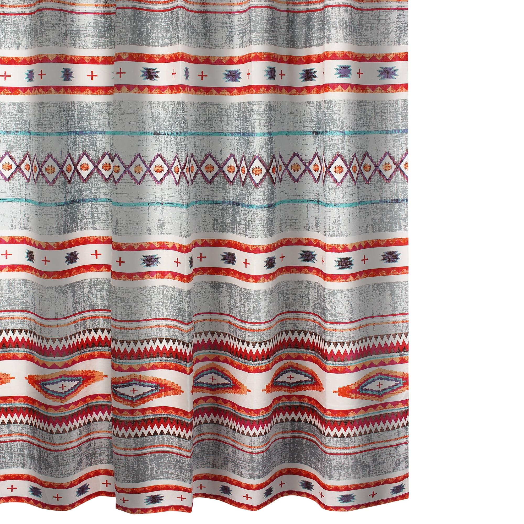 Kiva Multicolor Boho Shower Curtain with Liner