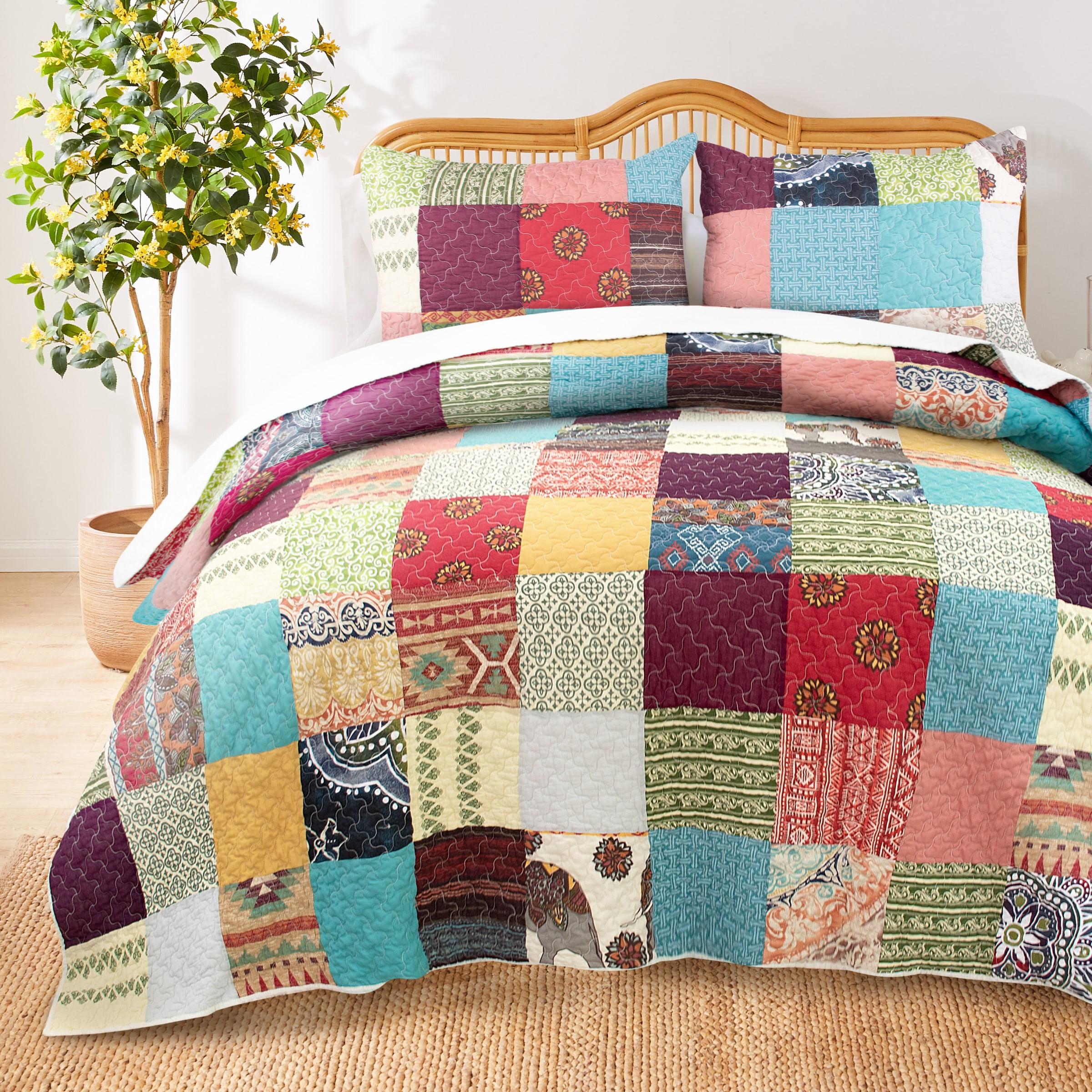 Renee Multicolor Cotton Twin Reversible Quilt Set