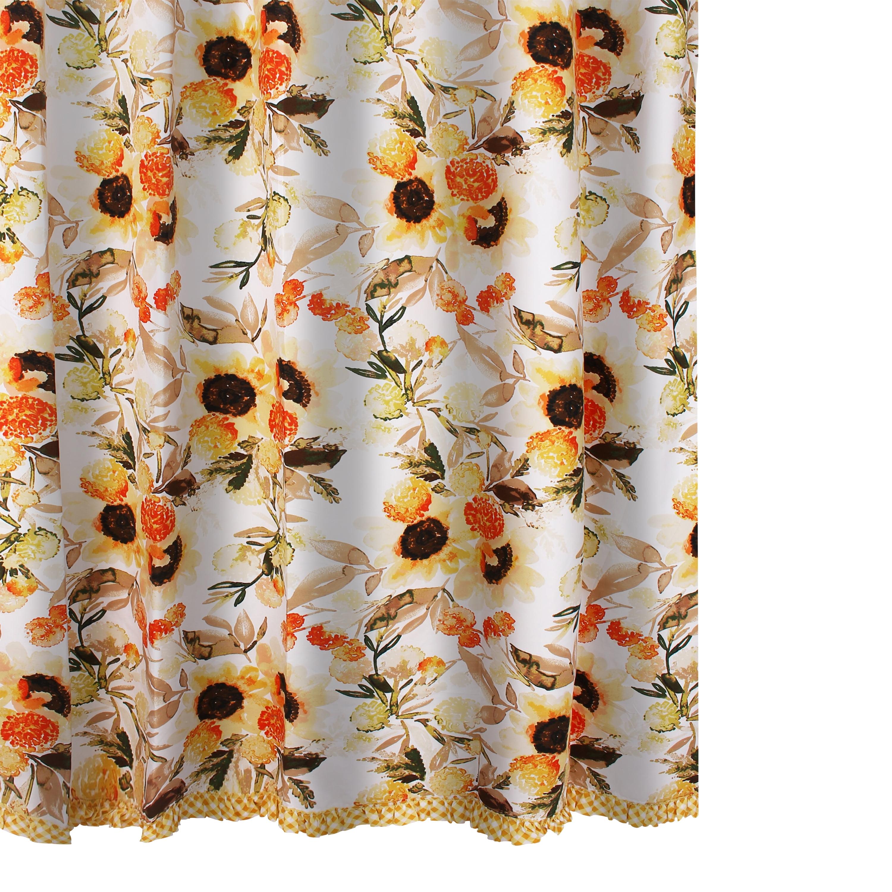 Somerset Sunflower Single Shower Curtain with Ruffled trim