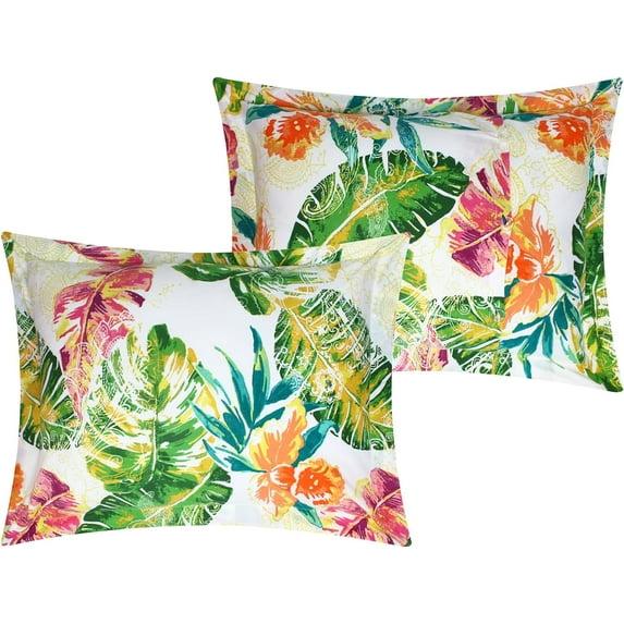 Greenland Home Fashions Tropics Luxurious Comfortable Ultra Soft Pillow Sham Coral