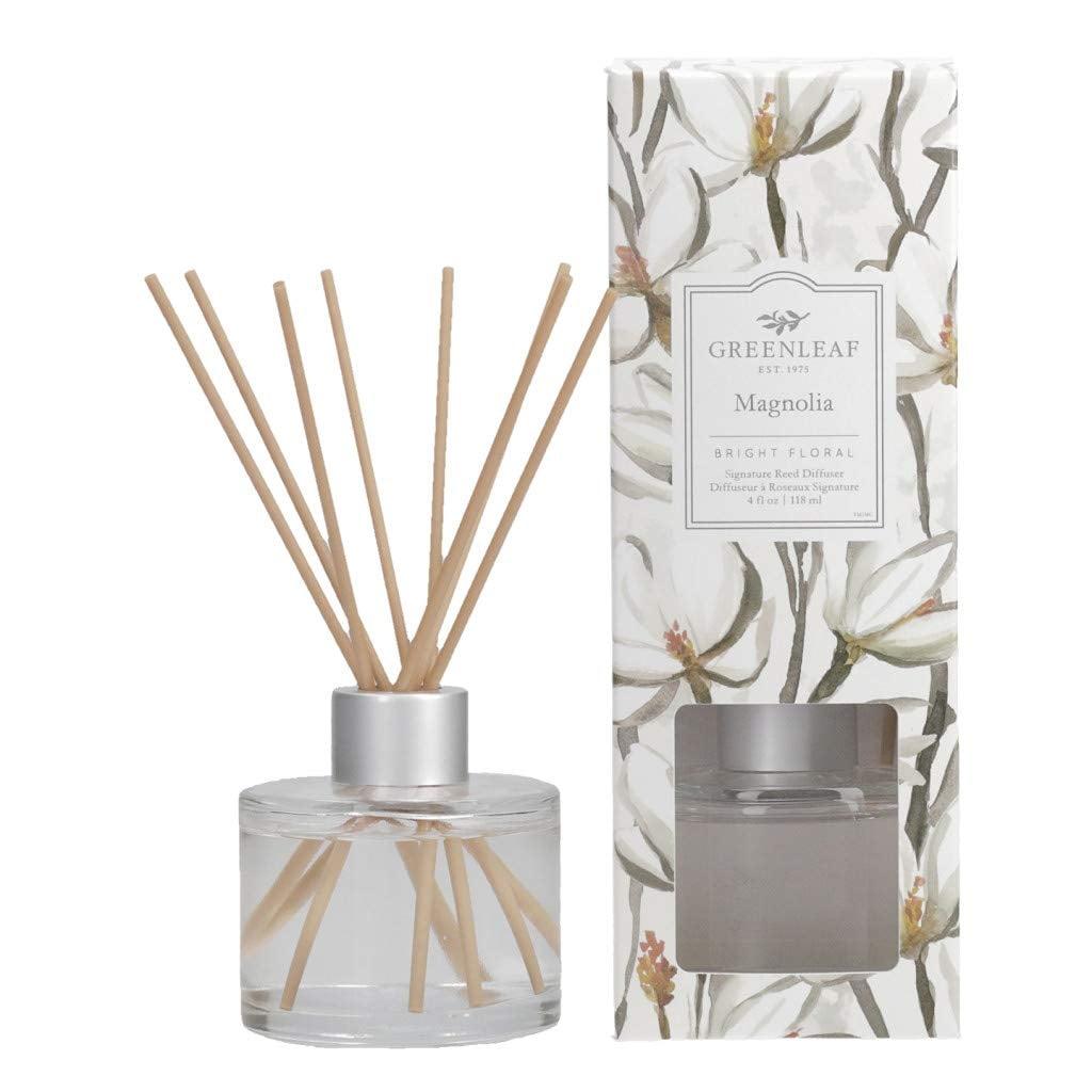 Magnolia Scented Glass Reed Diffuser with Fiber Reeds