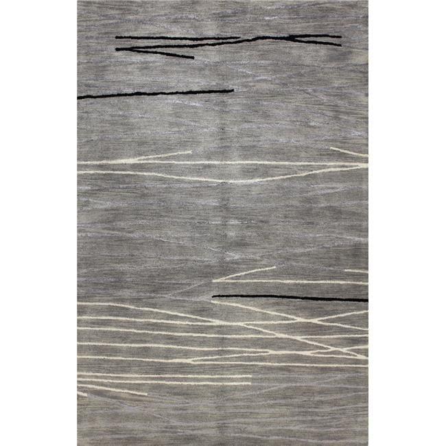 Greenwich Collection Abstract Contemporary Wool & Viscose Hand Tufted Area Rug, Grey - 7 ft. 9 in. x 9 ft. 9 in.