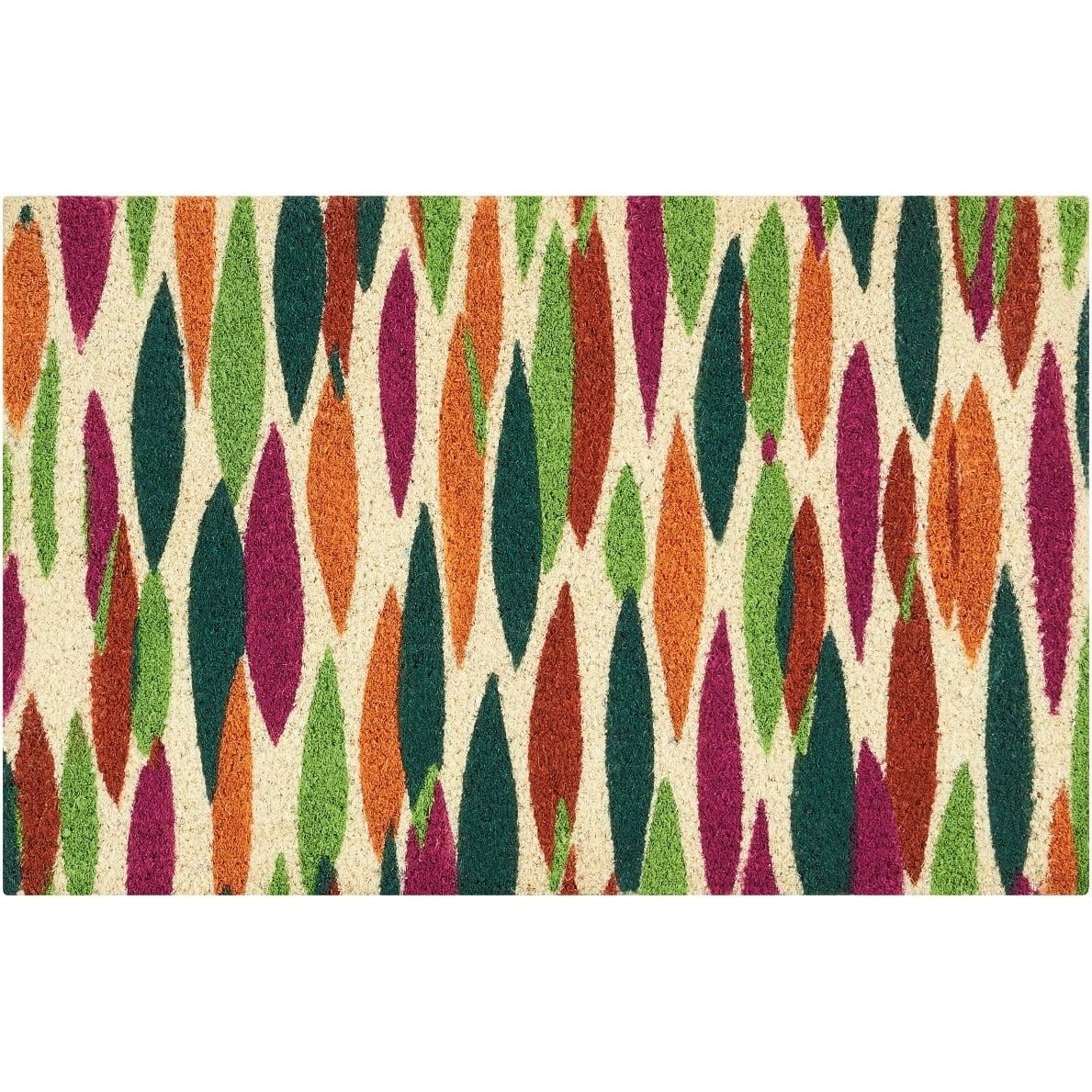 Colorful Geometric Pattern Coir Outdoor Doormat