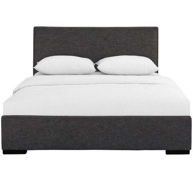 HomeStock City Sleek Upholstered Platform Bed, Grey, King