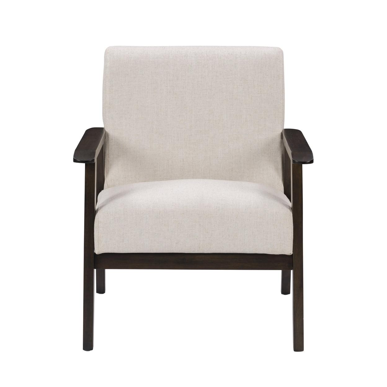 Greyson Beige Wood Mid-Century Modern Accent Chair