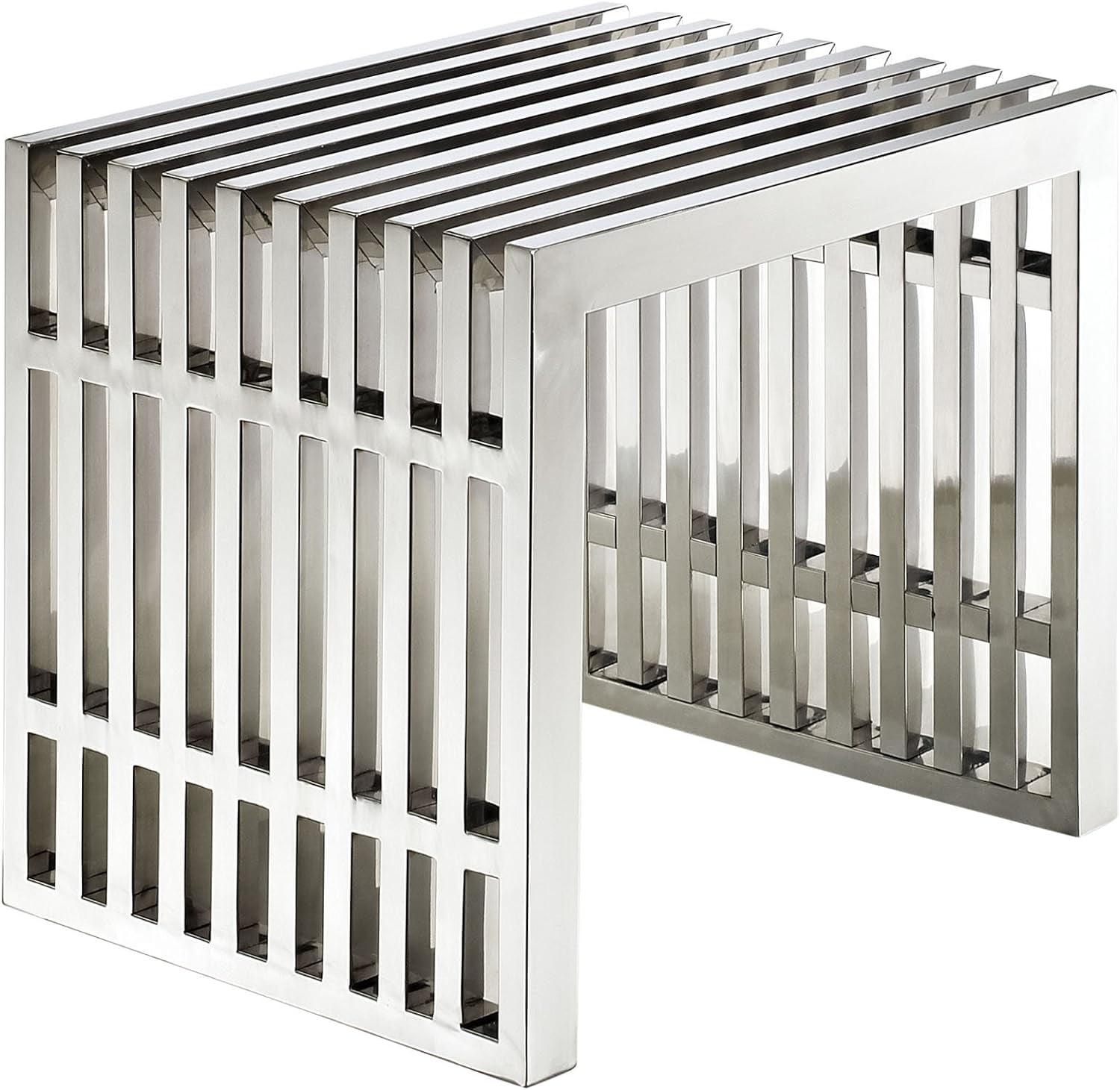 Small Stainless Steel Gridiron Bench by Modway