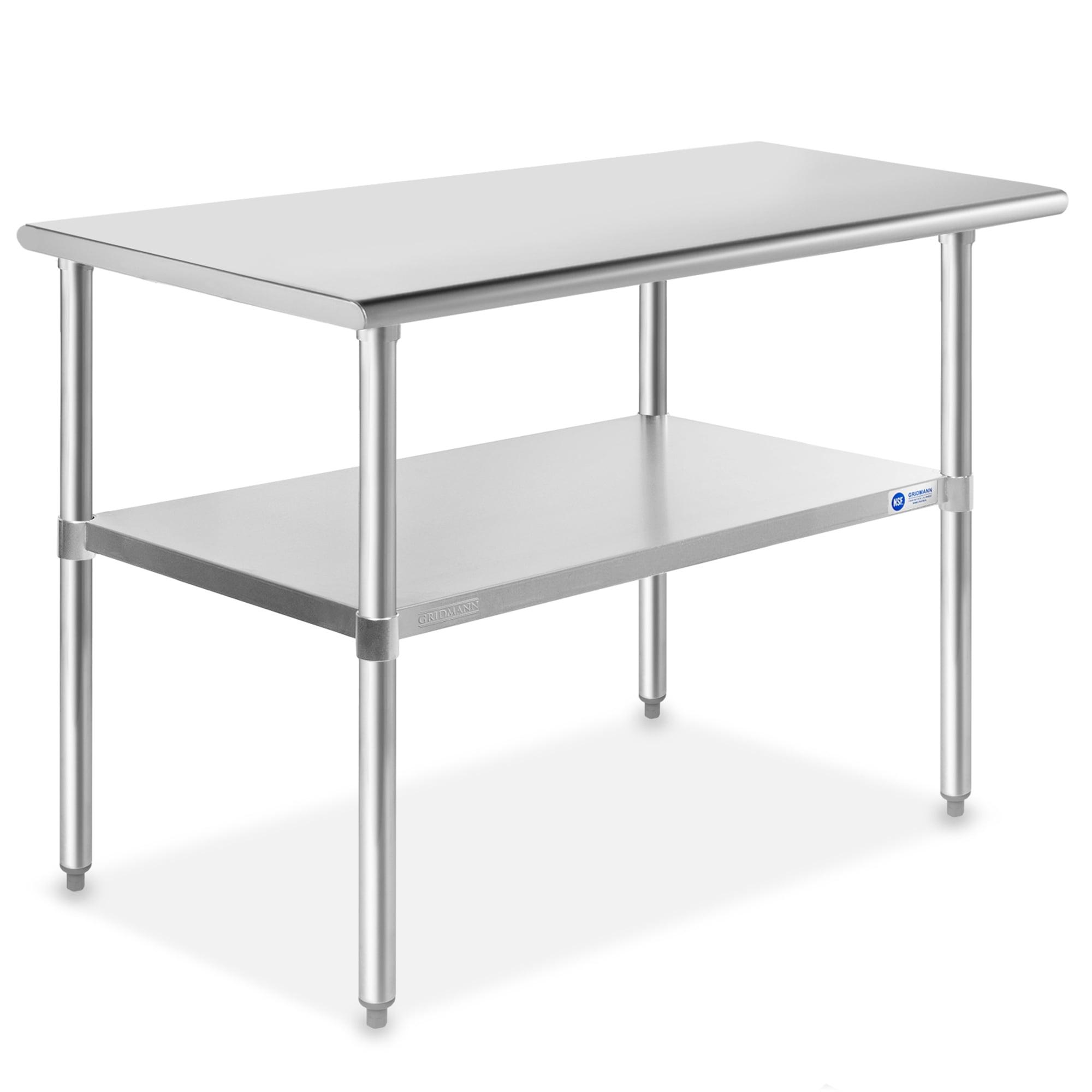 KUTLER Stainless Steel Table for Work and Prep, NSF Heavy Duty Commercial Kitchen Table for Restaurant