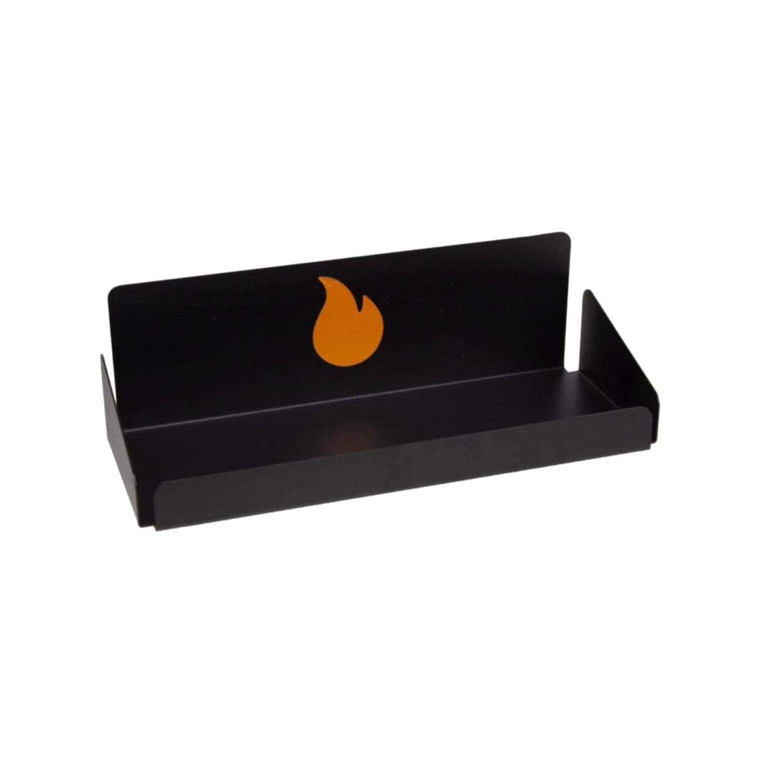 Black Magnetic Grill Spice Rack with Flame Design