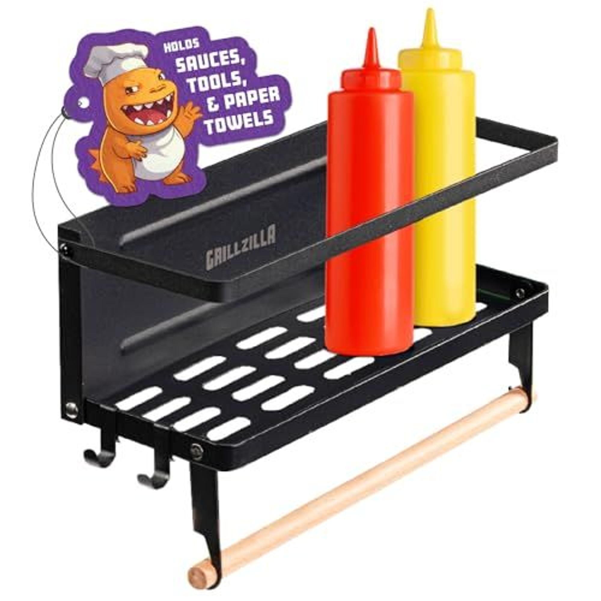 Grillzilla Black Powder-Coated Magnetic Grill Caddy