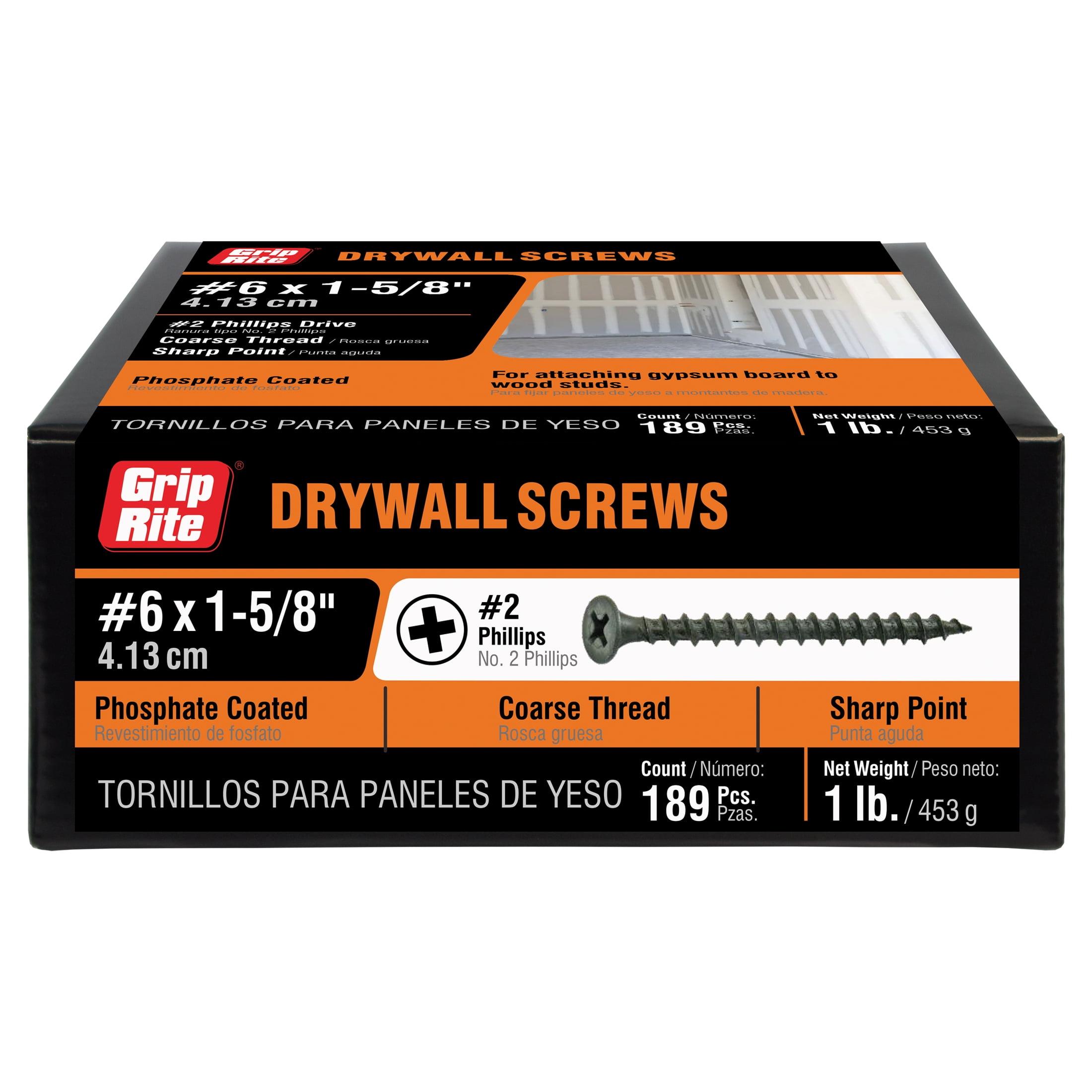 Grip-Rite No. 6 X 1-5/8 in. L Phillips Drywall Screws 1 lb 200 pk