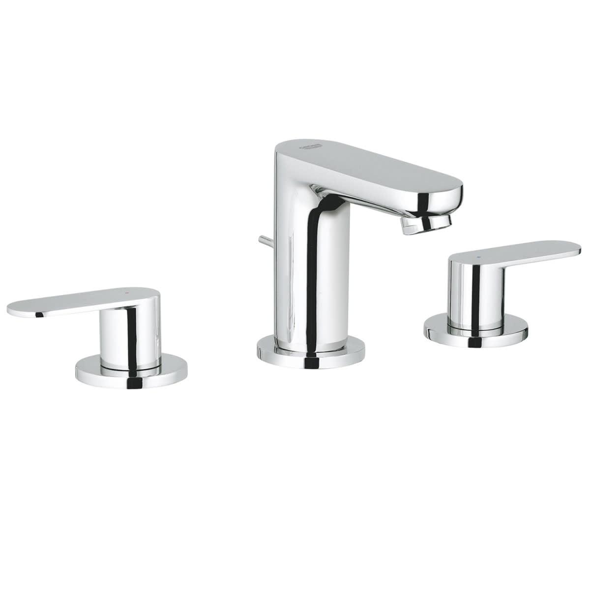 Starlight Chrome Modern Widespread Bathroom Faucet with Brass Handles