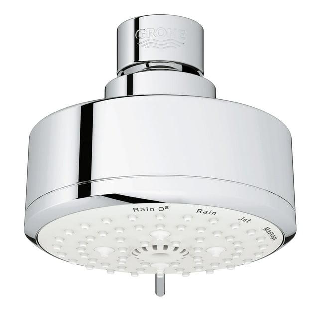 Tempesta Fixed 4-Setting Shower Head Rain O2 Rain Massage Jet Settings
